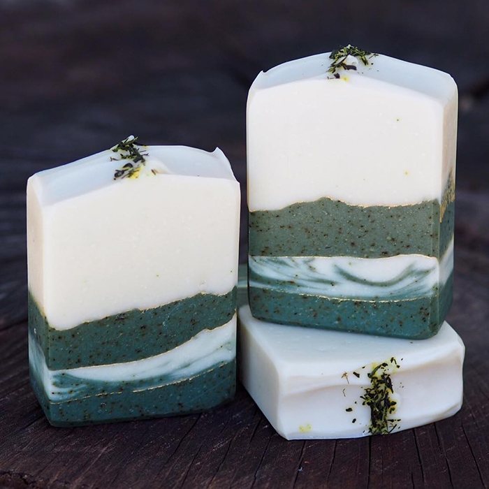 green tea mint soap by ojai botanika
